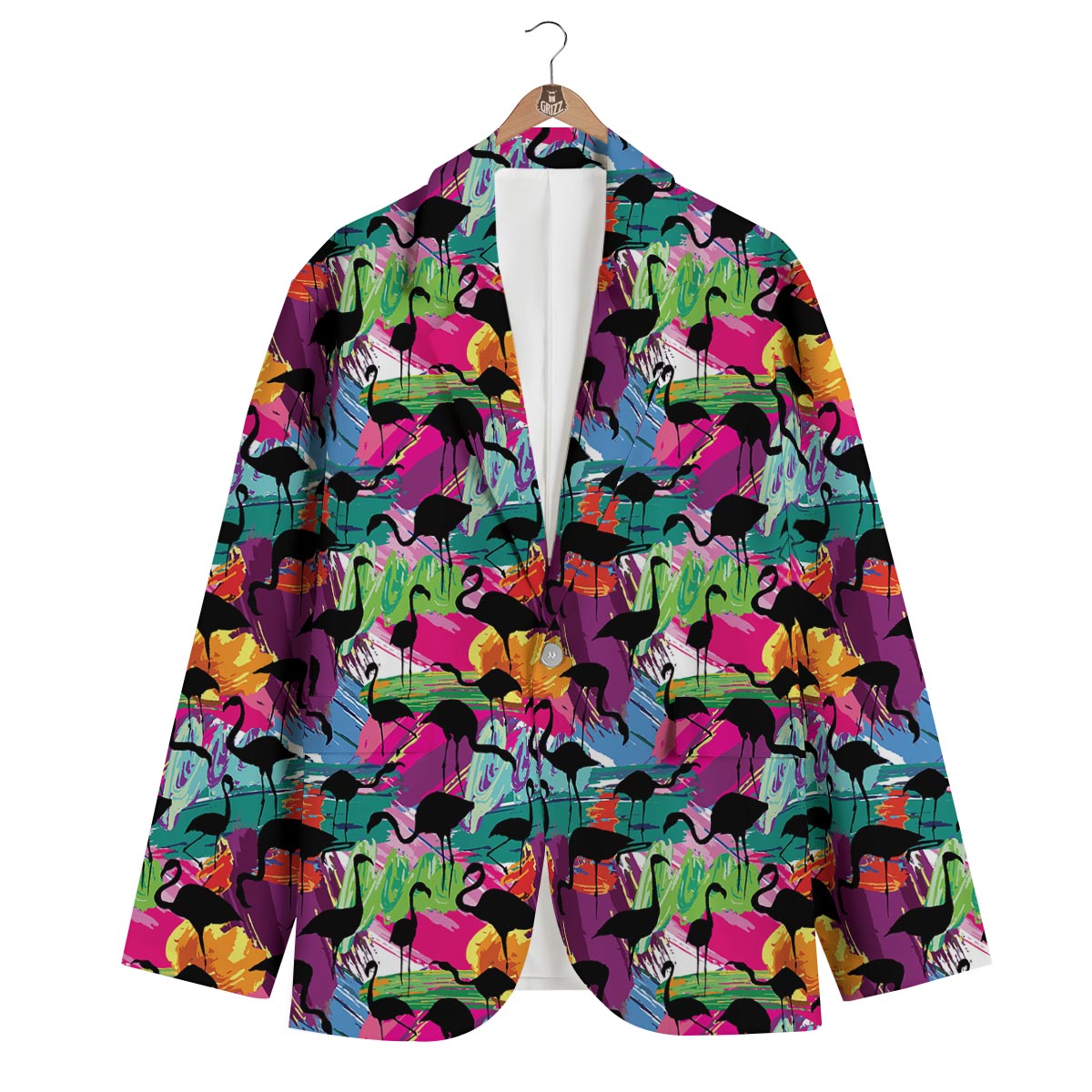 Flamingo Hawaiian Tropical Colorful Pattern Print Men's Blazer-grizzshop