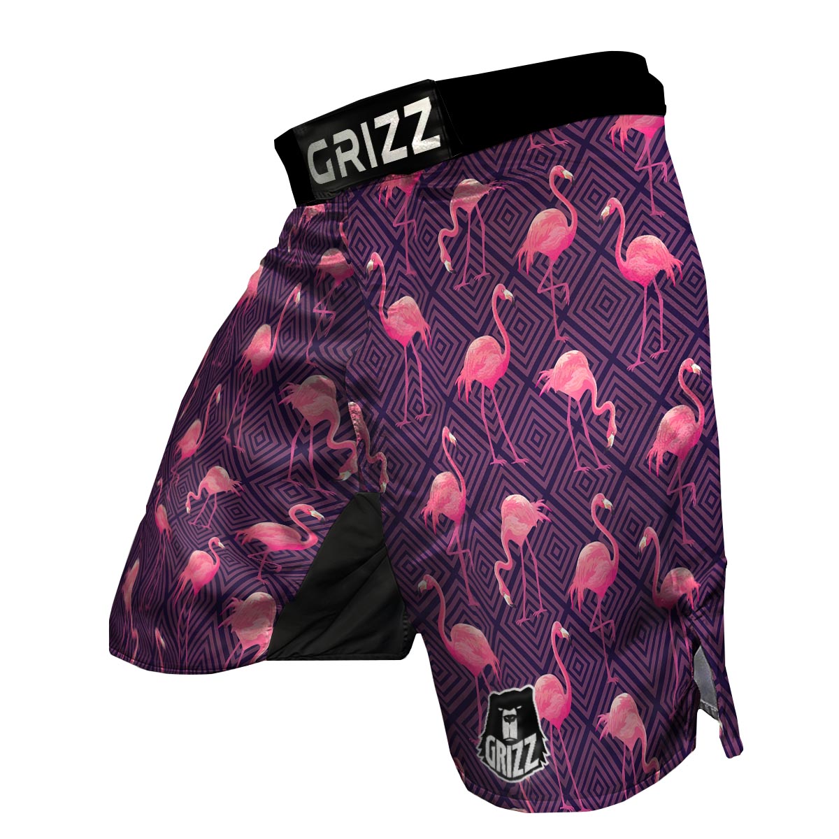 Flamingo Hawaiian Tropical Stripe Pattern Print MMA Shorts-grizzshop