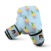 Flamingo Pineapple Blue Print Boxing Gloves-grizzshop