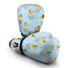 Flamingo Pineapple Blue Print Boxing Gloves-grizzshop