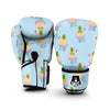 Flamingo Pineapple Blue Print Boxing Gloves-grizzshop