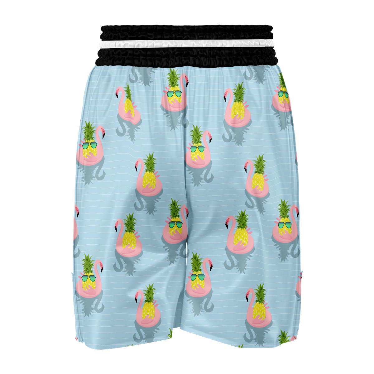 Flamingo Pineapple Blue Print Boxing Shorts-grizzshop