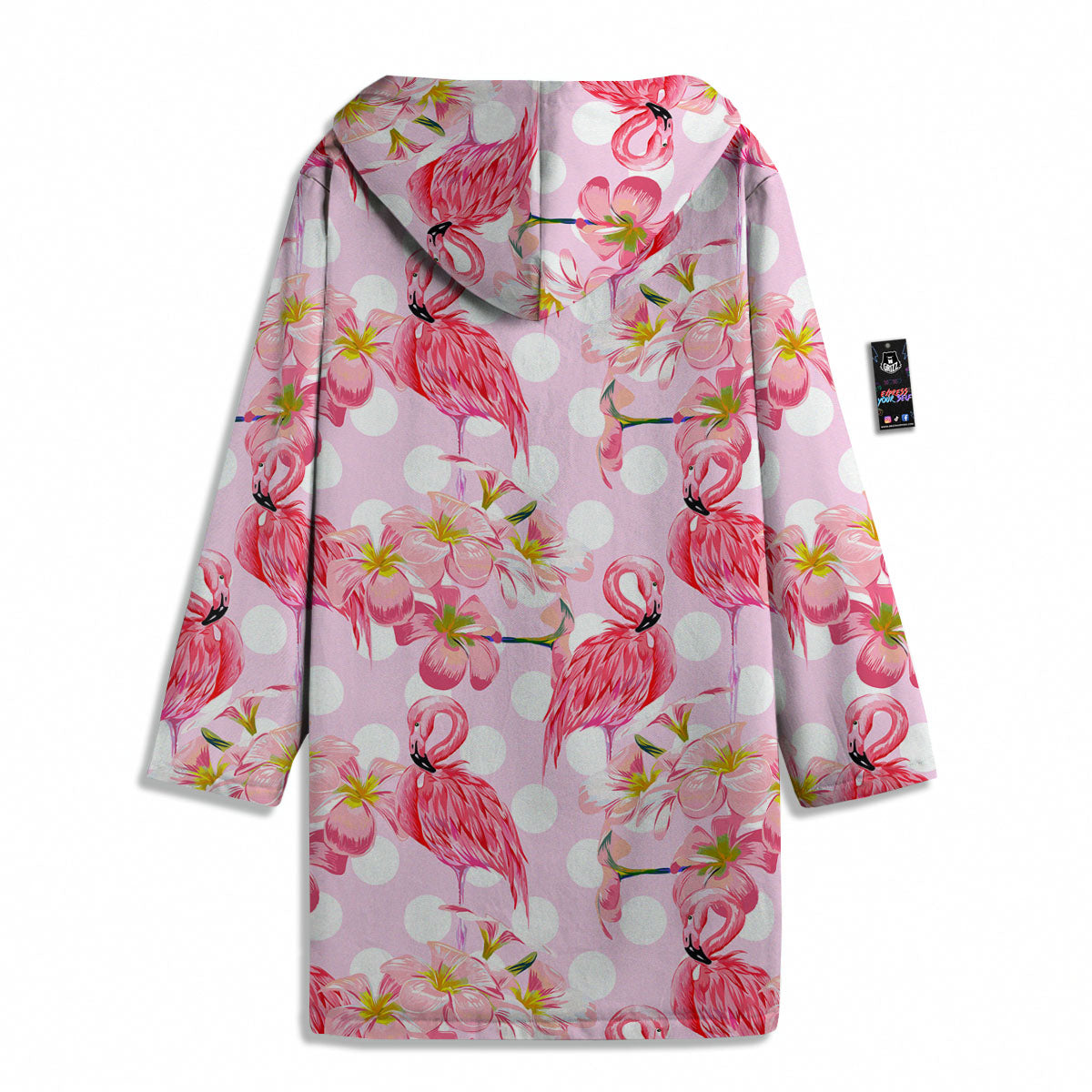 Flamingo Pink Polka Print Pattern Men's Windbreaker Jacket-grizzshop