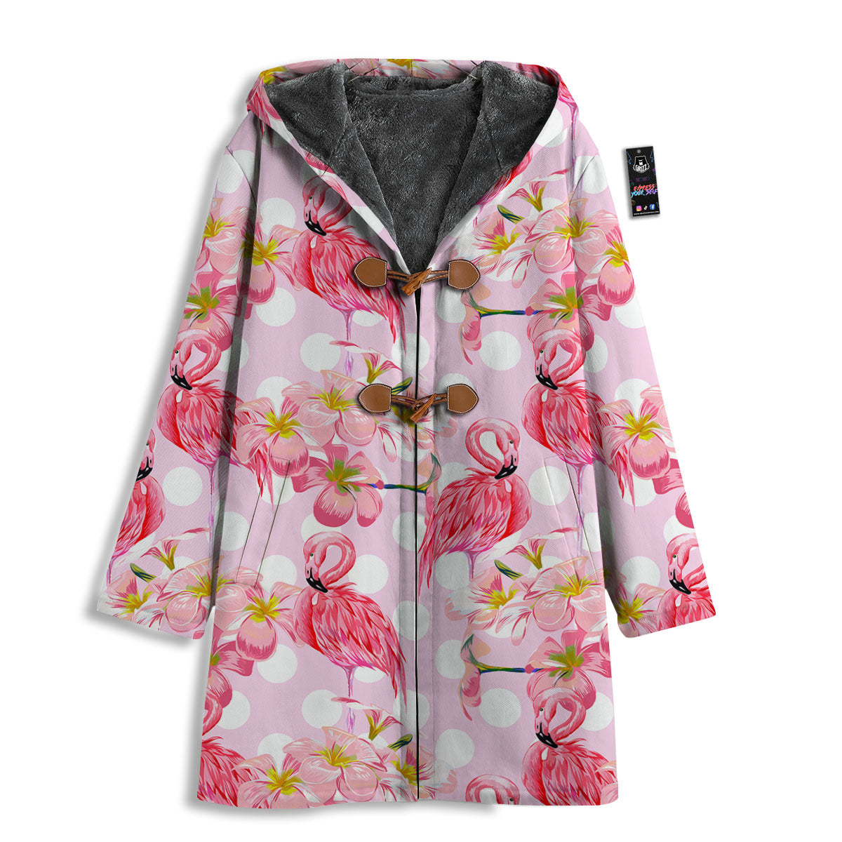 Flamingo Pink Polka Print Pattern Men's Windbreaker Jacket-grizzshop