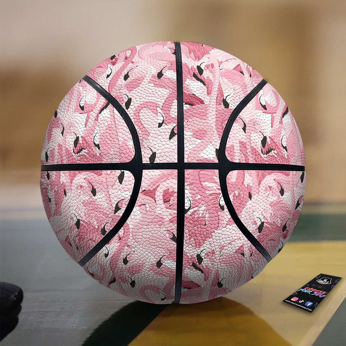 Flamingo Pink Print Pattern Basketball-grizzshop