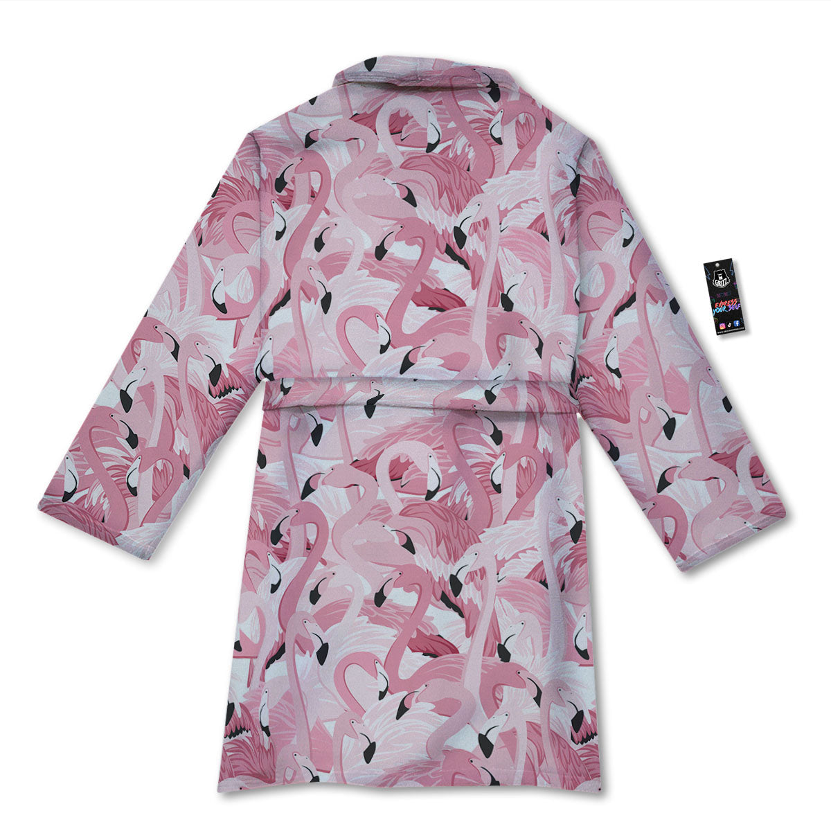 Flamingo Pink Print Pattern Bathrobe-grizzshop