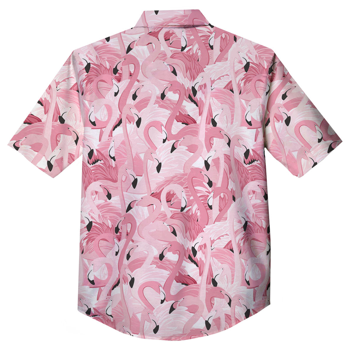 Flamingo Pink Print Pattern Button Up Shirt-grizzshop