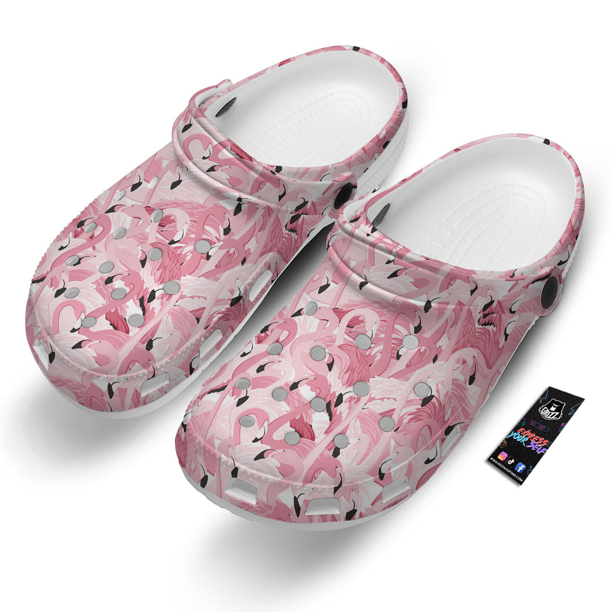 Flamingo Pink Print Pattern Clog-grizzshop