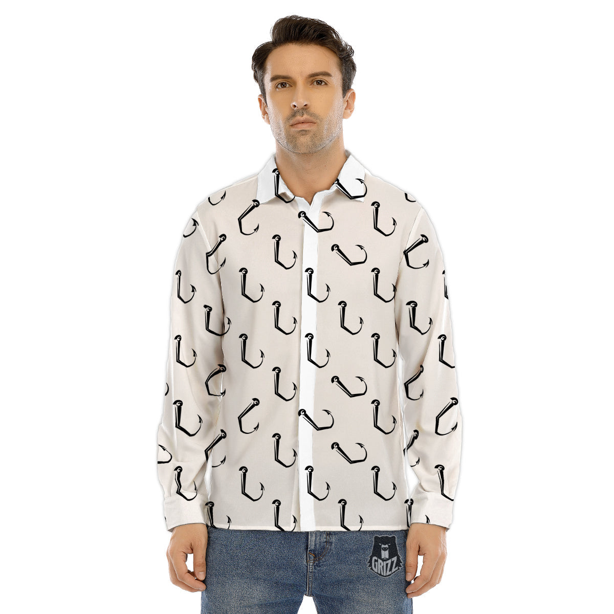 Flamingo Pink Print Pattern Men's Dress Shirts-grizzshop