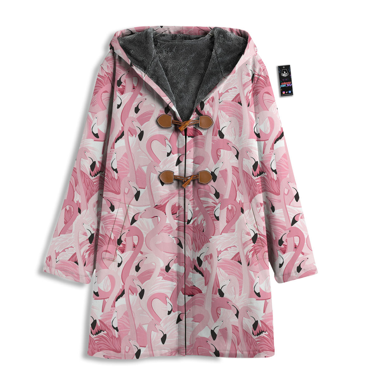Flamingo Pink Print Pattern Men's Windbreaker Jacket-grizzshop