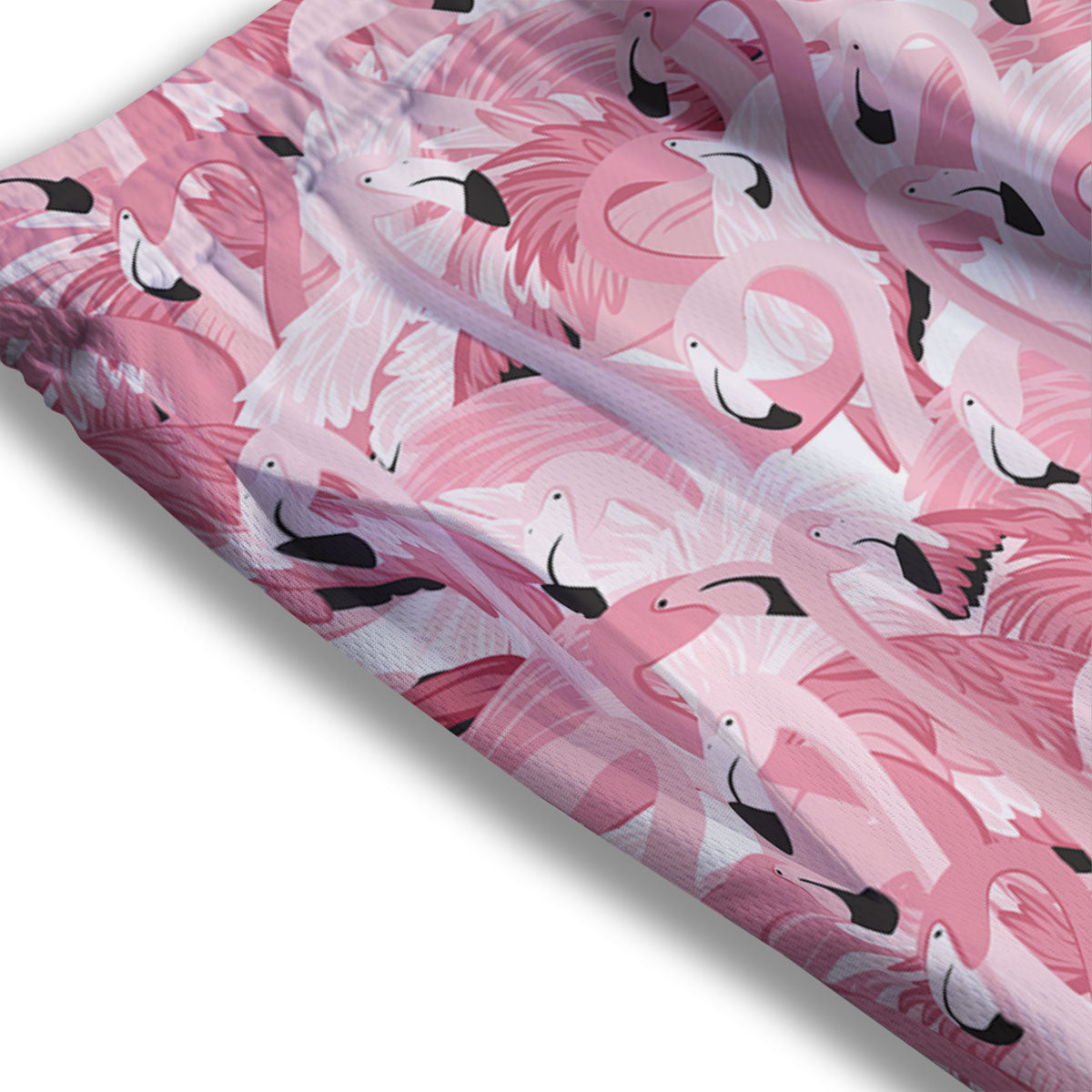 Flamingo Pink Print Pattern Mesh Shorts