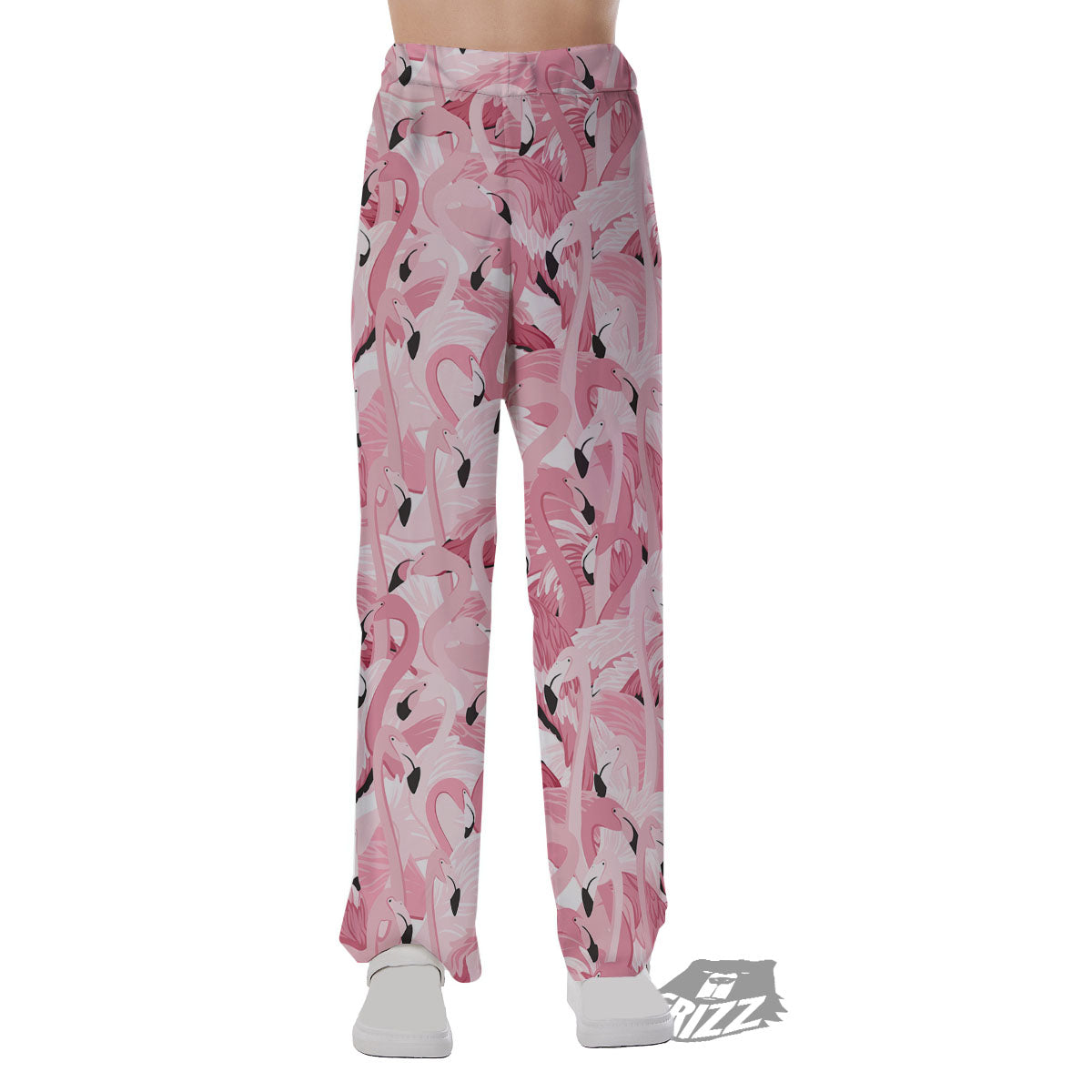 Flamingo Pink Print Pattern Pajama Pants-grizzshop