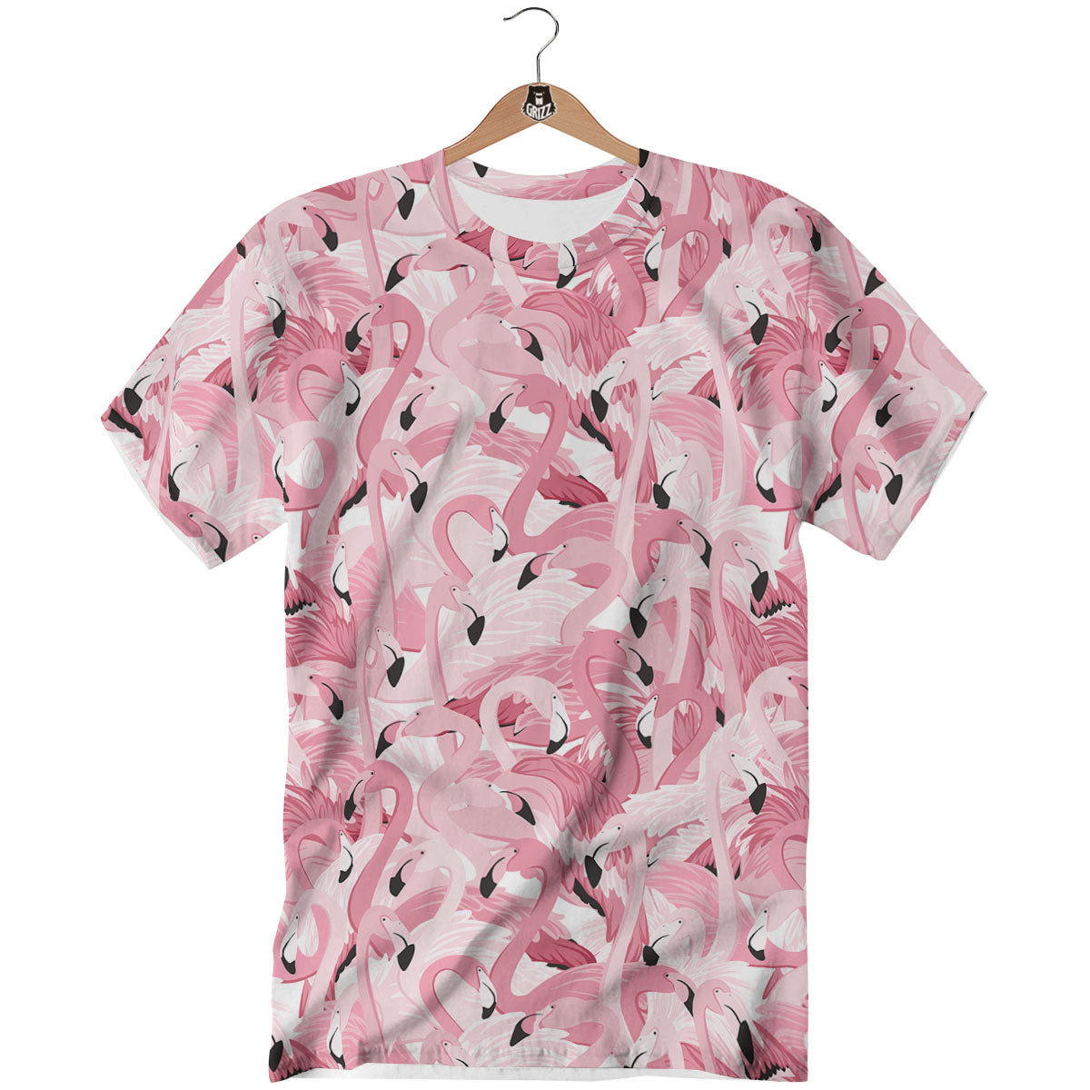 Flamingo Pink Print Pattern T-Shirt-grizzshop