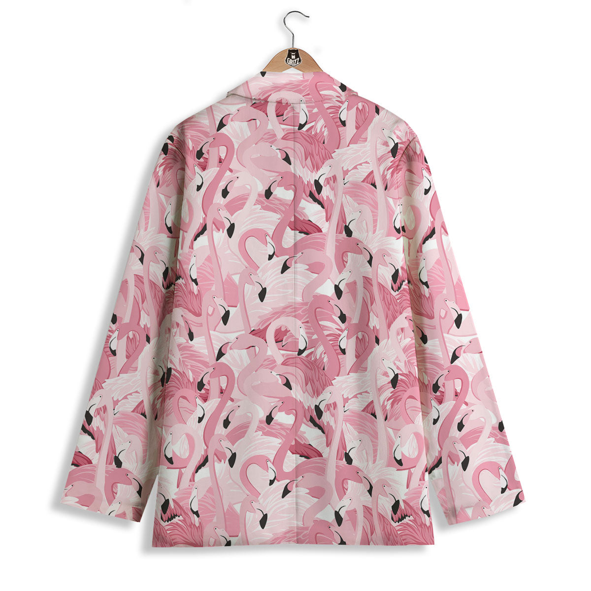 Flamingo Pink Print Pattern Women's Blazer-grizzshop