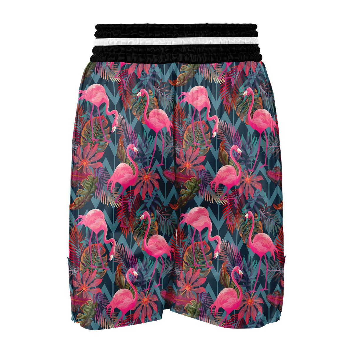 Flamingo Stripe Hawaiian Tropical Pattern Print Boxing Shorts-grizzshop