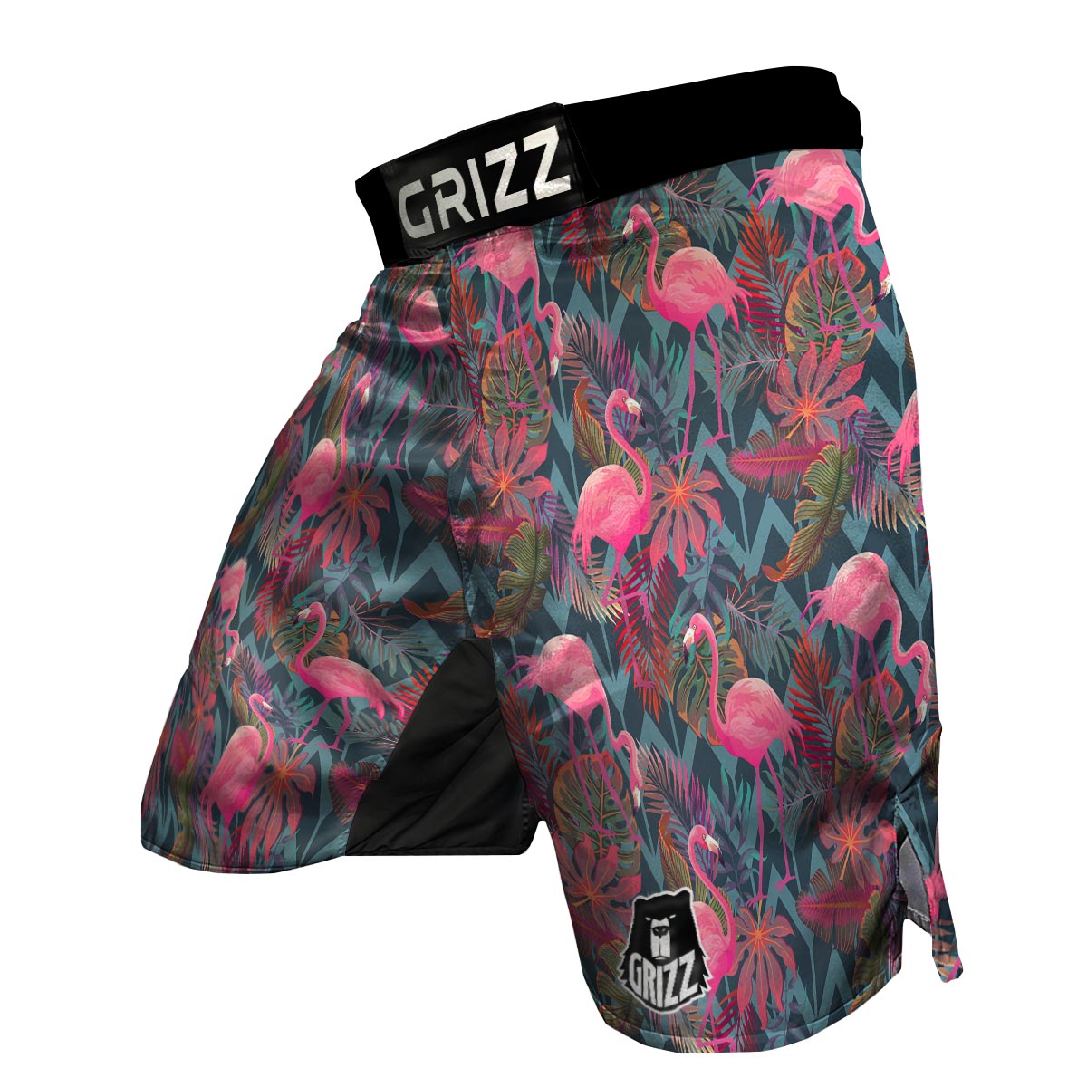 Flamingo Stripe Hawaiian Tropical Pattern Print MMA Shorts-grizzshop