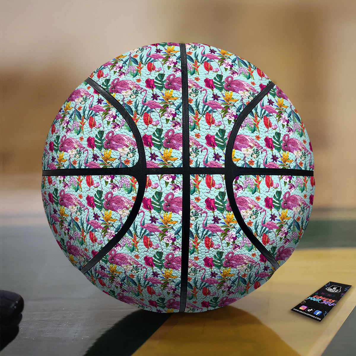 Flamingo Tropical Colorful Print Basketball-grizzshop