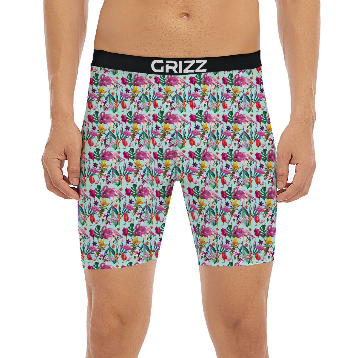 Flamingo Tropical Colorful Print Boxer Briefs-grizzshop