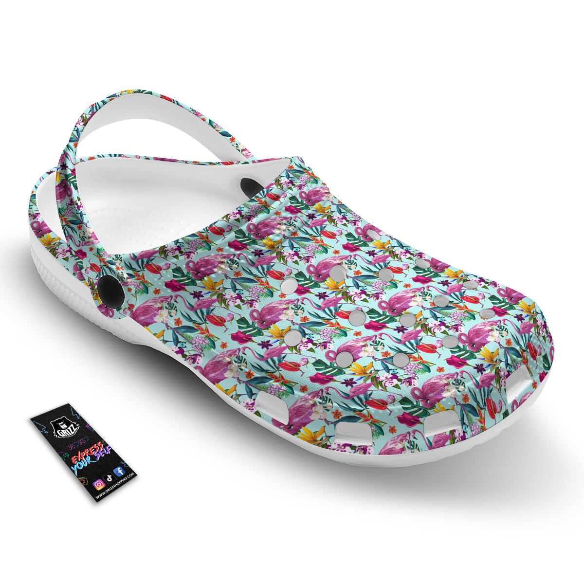 Flamingo Tropical Colorful Print Clog-grizzshop
