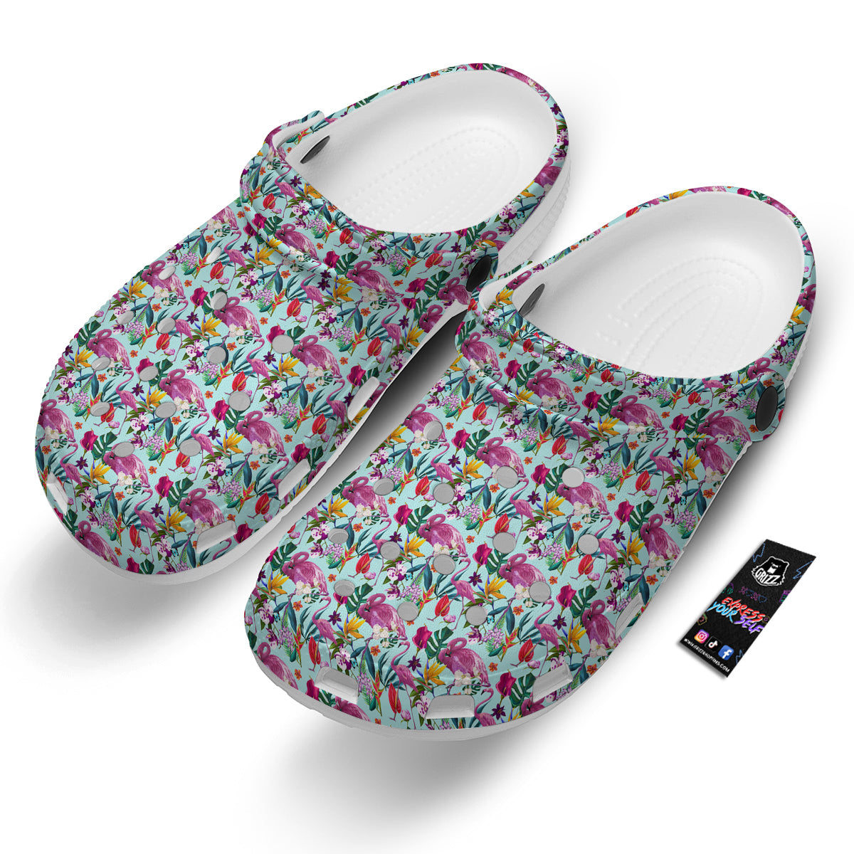 Flamingo Tropical Colorful Print Clog-grizzshop