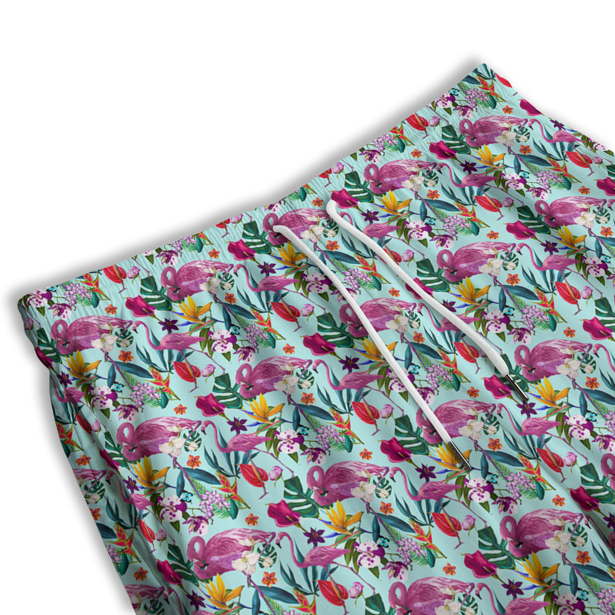 Flamingo Tropical Colorful Print Men's Athletic Shorts