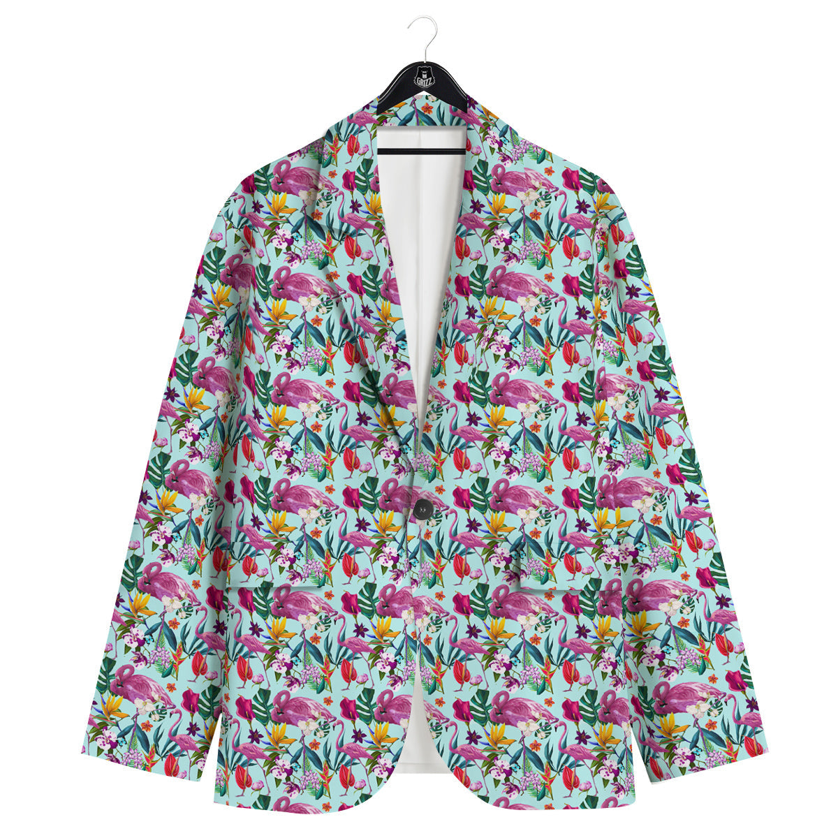 Flamingo Tropical Colorful Print Men's Sport Coat-grizzshop