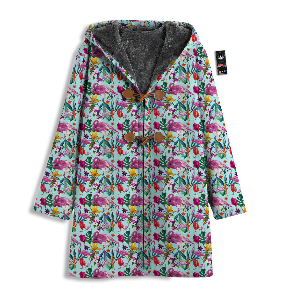 Flamingo Tropical Colorful Print Men's Windbreaker Jacket-grizzshop