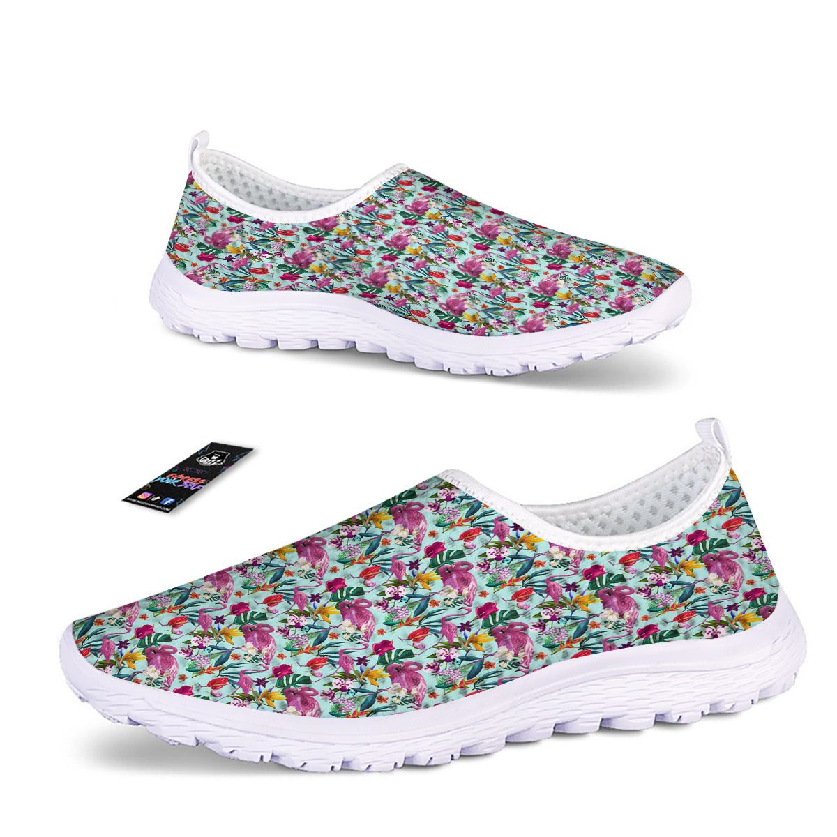 Flamingo Tropical Colorful Print Nurse Shoes-grizzshop