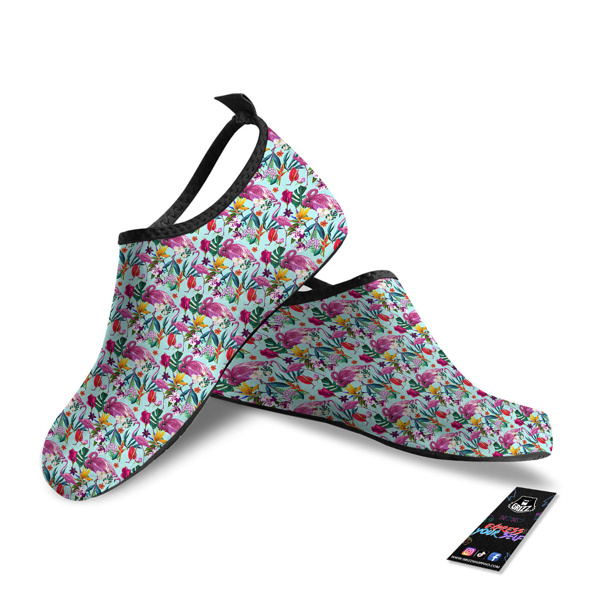 Flamingo Tropical Colorful Print Water Shoes-grizzshop