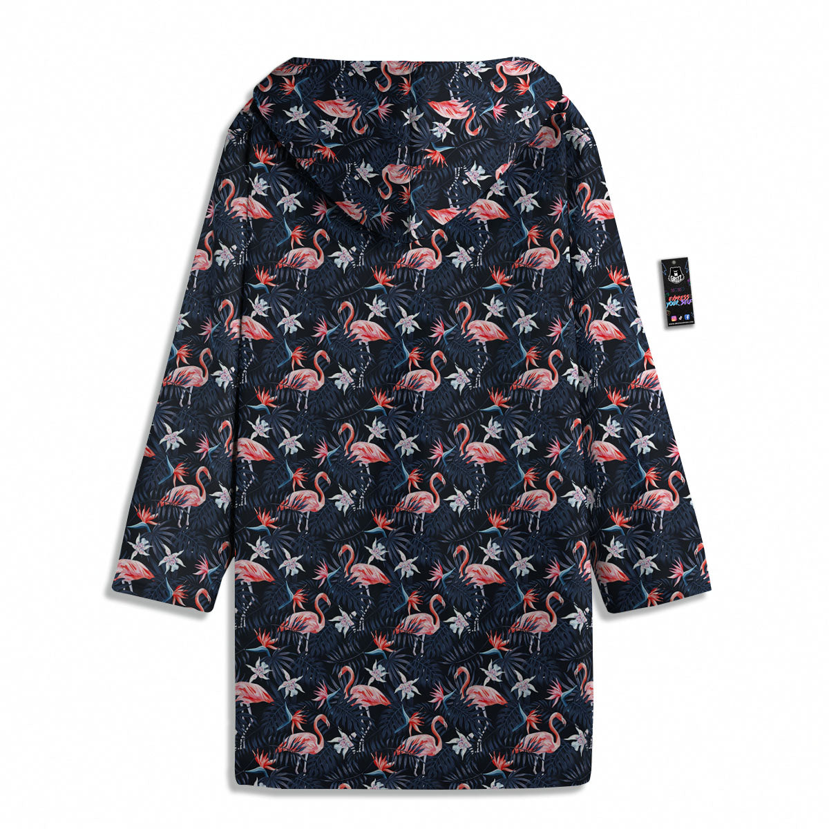 Flamingo Tropical Dark Print Pattern Men's Windbreaker Jacket-grizzshop