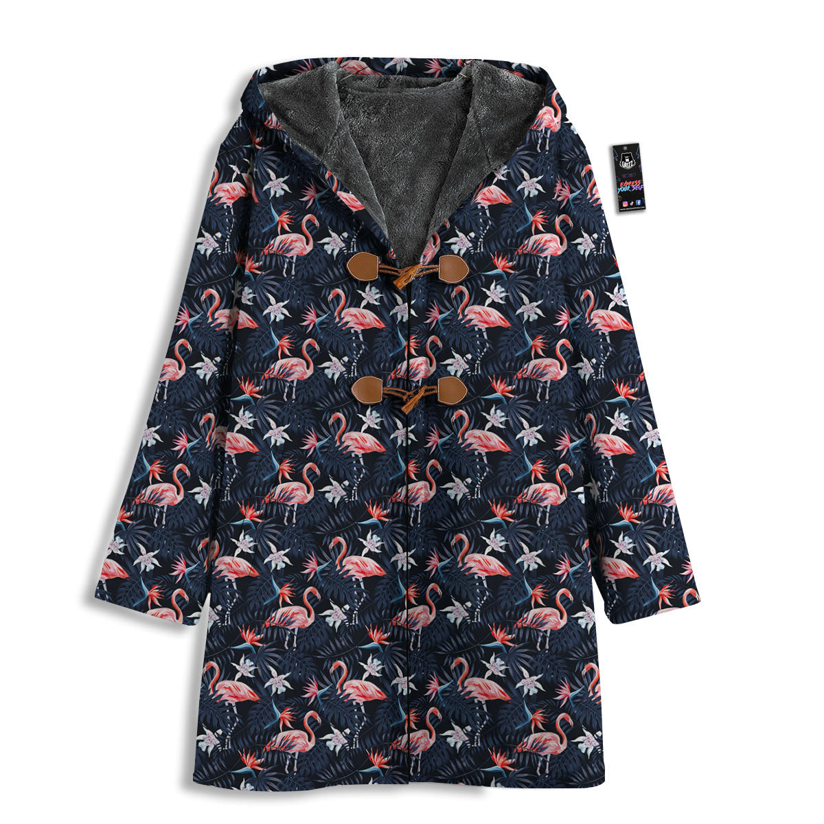 Flamingo Tropical Dark Print Pattern Men's Windbreaker Jacket-grizzshop