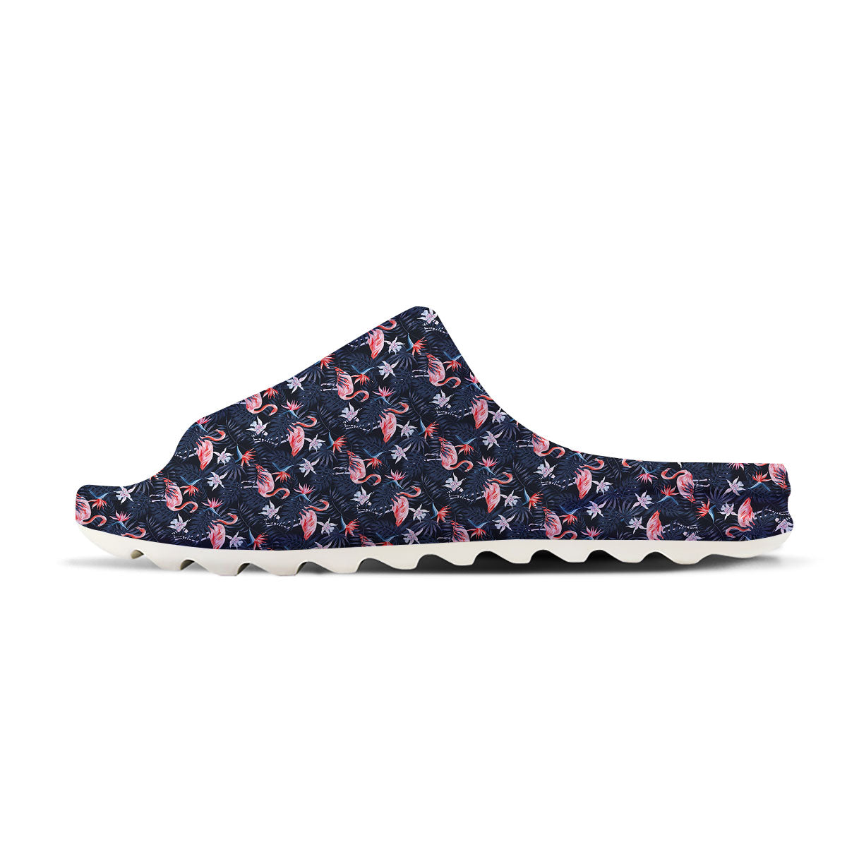 Flamingo Tropical Dark Print Pattern Sandals-grizzshop