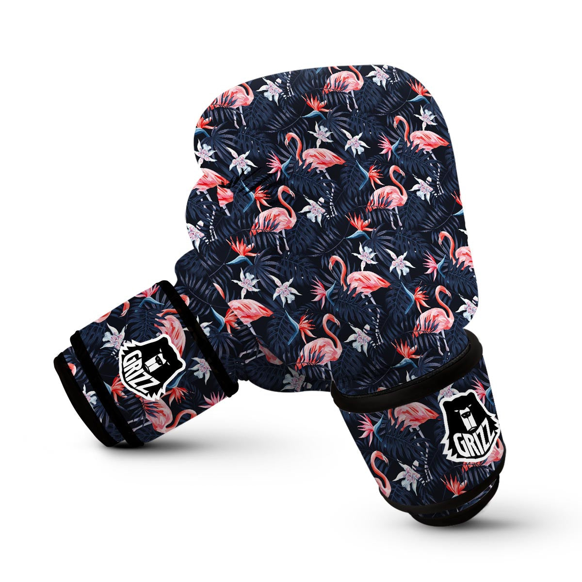 Flamingo Tropical Palm Leaves Hawaiian Floral Pattern Print Boxing Gloves-grizzshop
