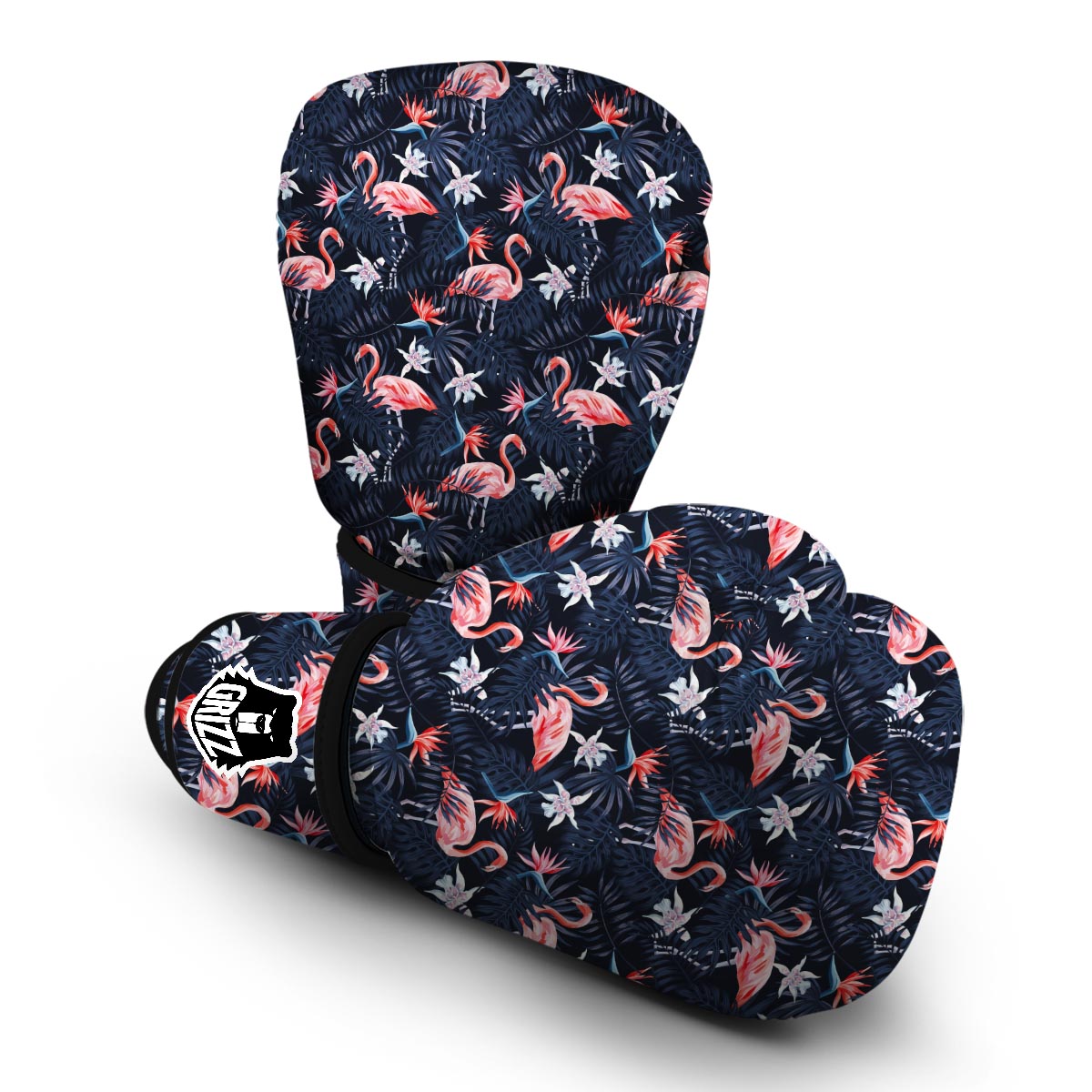 Flamingo Tropical Palm Leaves Hawaiian Floral Pattern Print Boxing Gloves-grizzshop