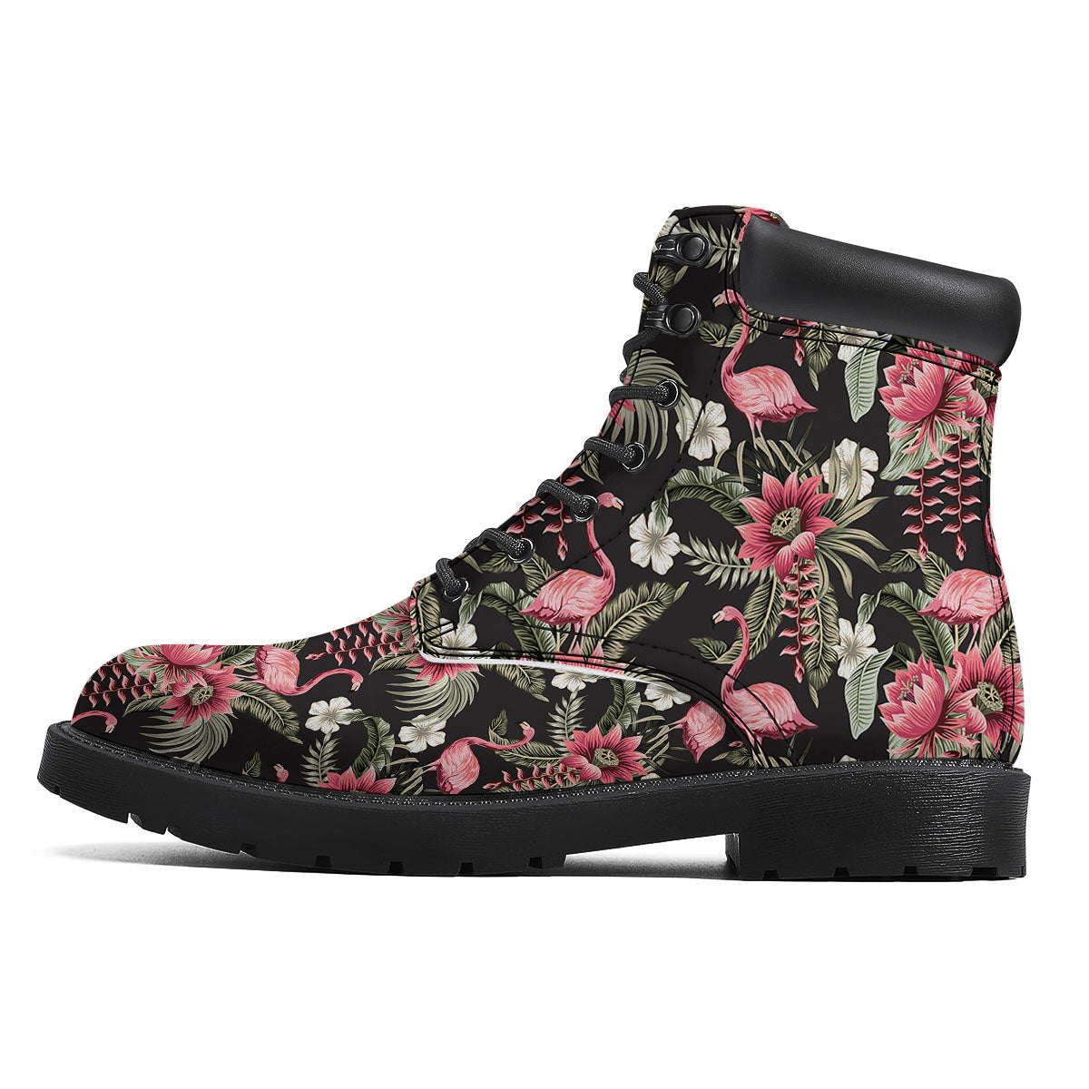 Flamingo Vintage Print Pattern Boots-grizzshop