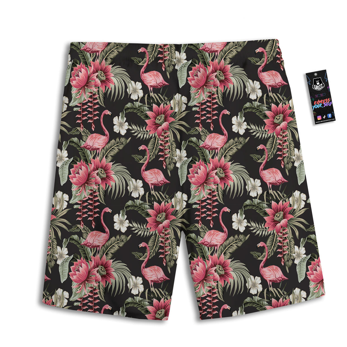Flamingo Vintage Print Pattern Men's Athletic Shorts