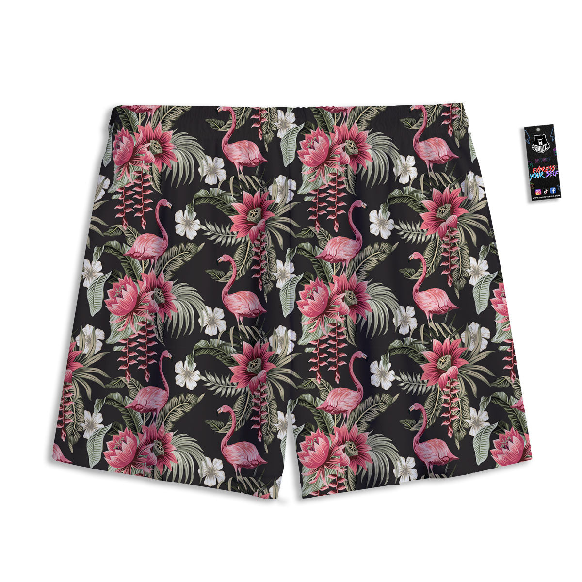 Flamingo Vintage Print Pattern Mesh Shorts