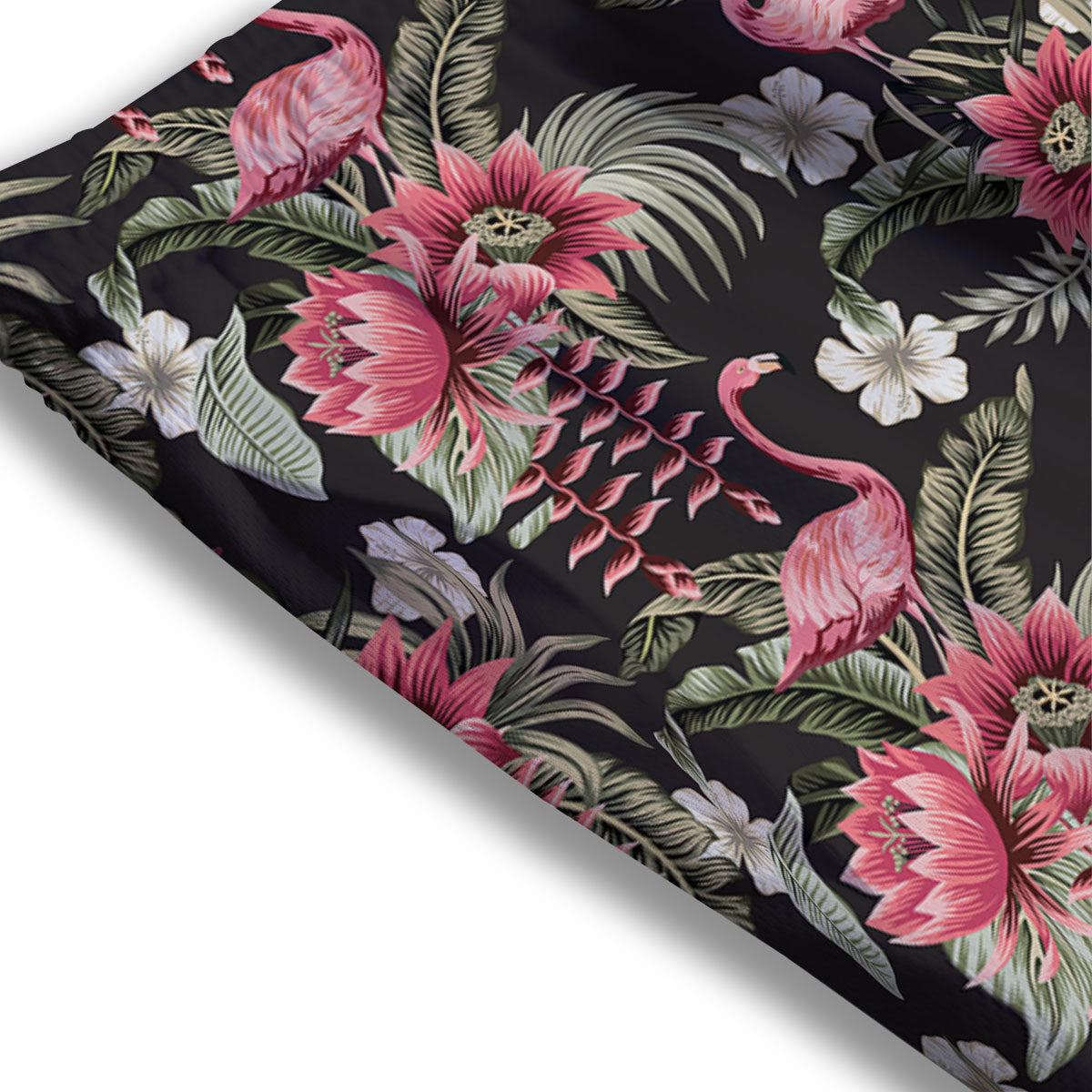 Flamingo Vintage Print Pattern Mesh Shorts