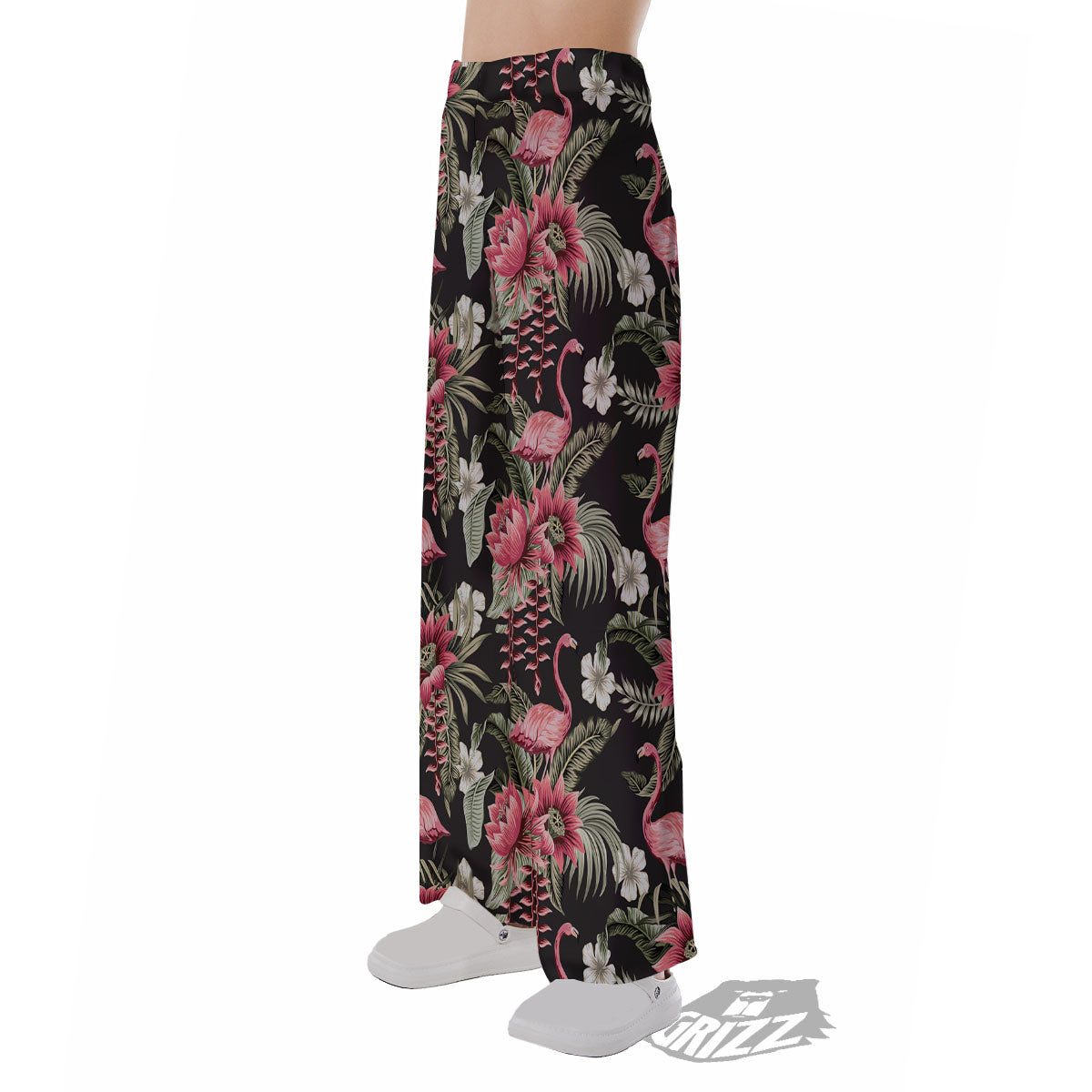 Flamingo Vintage Print Pattern Pajama Pants-grizzshop