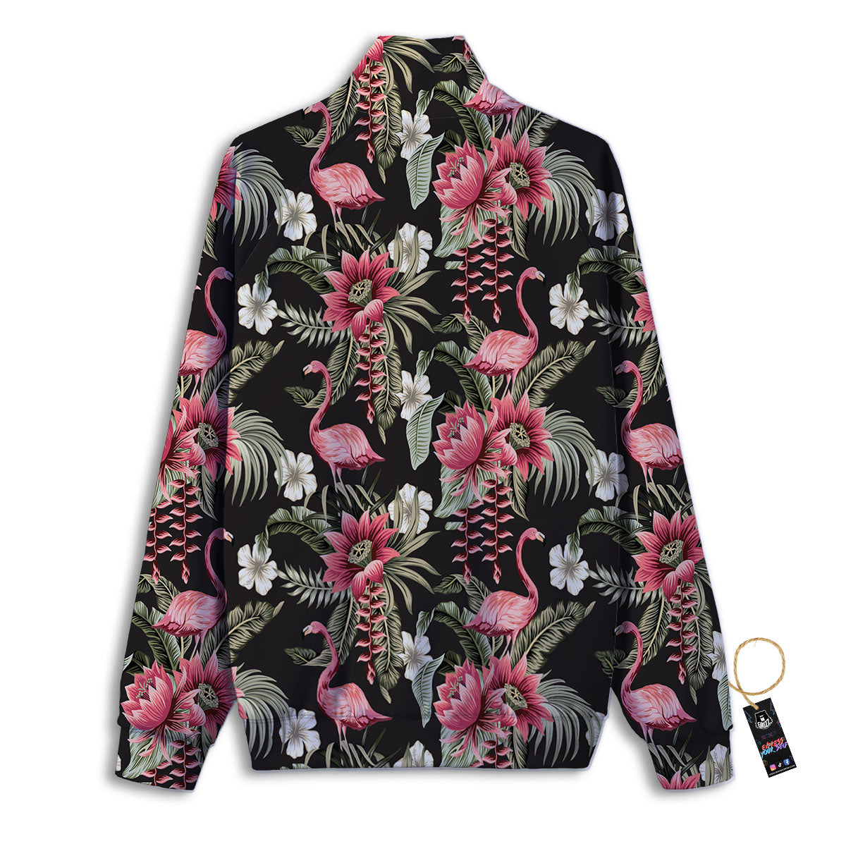 Flamingo Vintage Print Pattern Track Jacket-grizzshop
