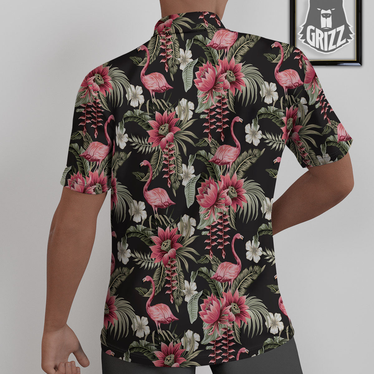 Flamingo Vintage Print Pattern Untucked Shirts-grizzshop
