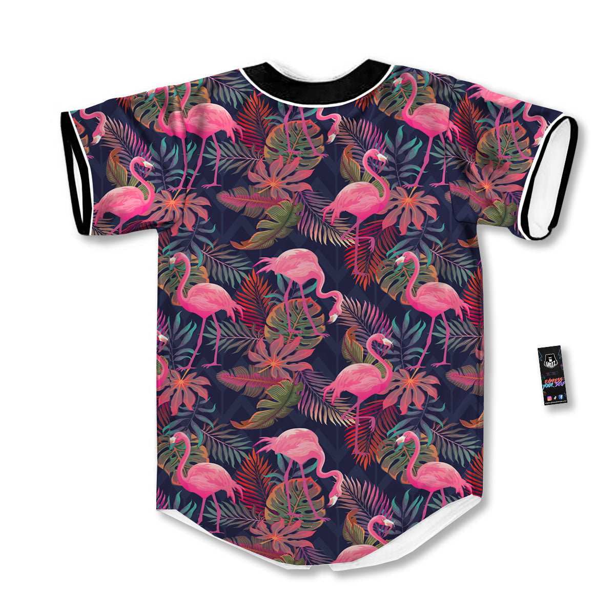 Flamingo Watercolor Print Pattern Baseball Jersey-grizzshop