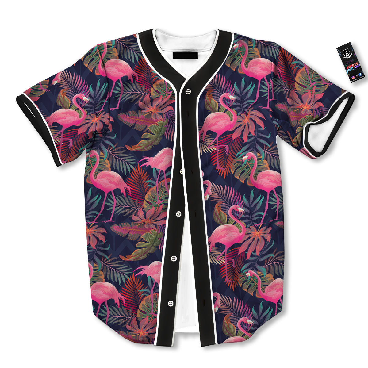 Flamingo Watercolor Print Pattern Baseball Jersey-grizzshop