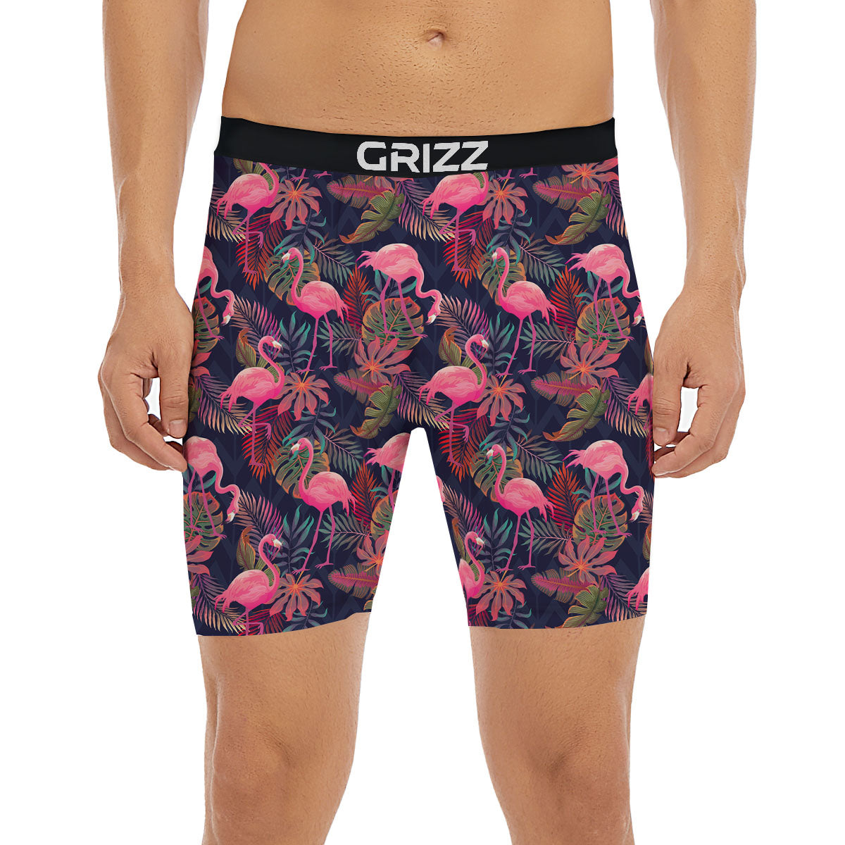 Flamingo Watercolor Print Pattern Boxer Briefs-grizzshop