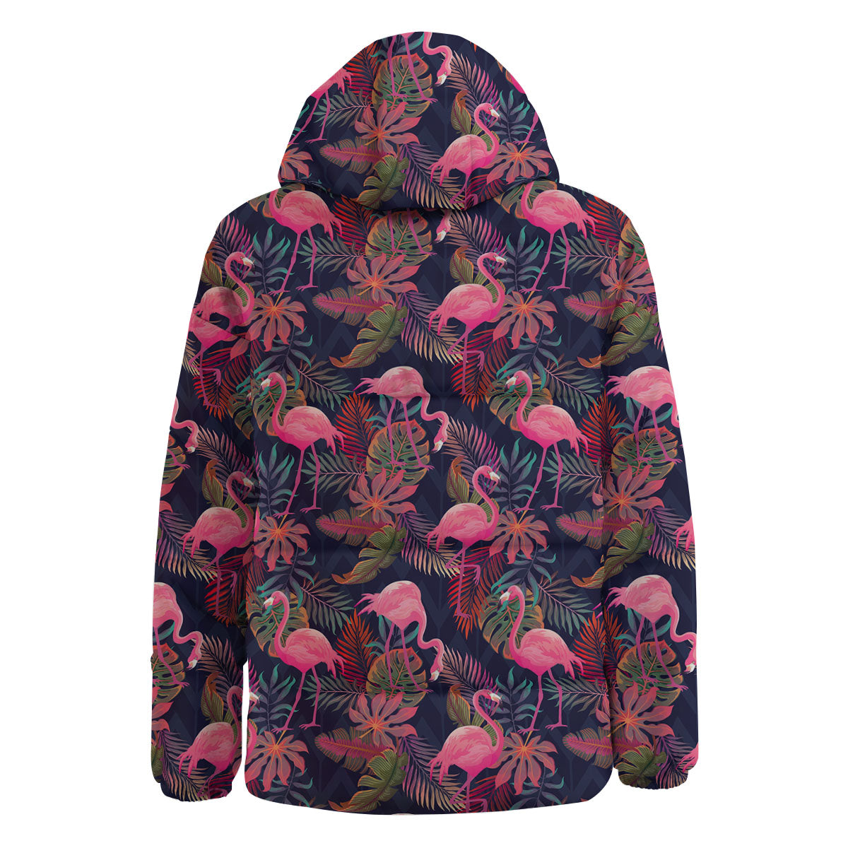 Flamingo Watercolor Print Pattern Down Jacket-grizzshop
