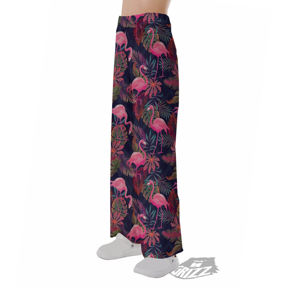 Flamingo Watercolor Print Pattern Pajama Pants-grizzshop