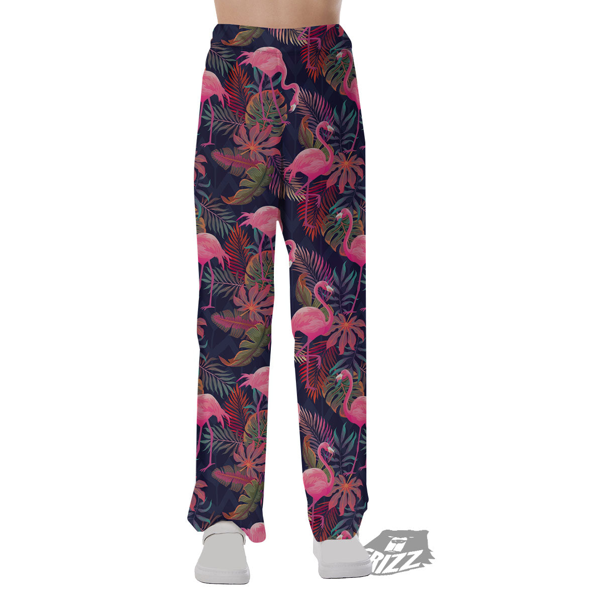 Flamingo Watercolor Print Pattern Pajama Pants-grizzshop