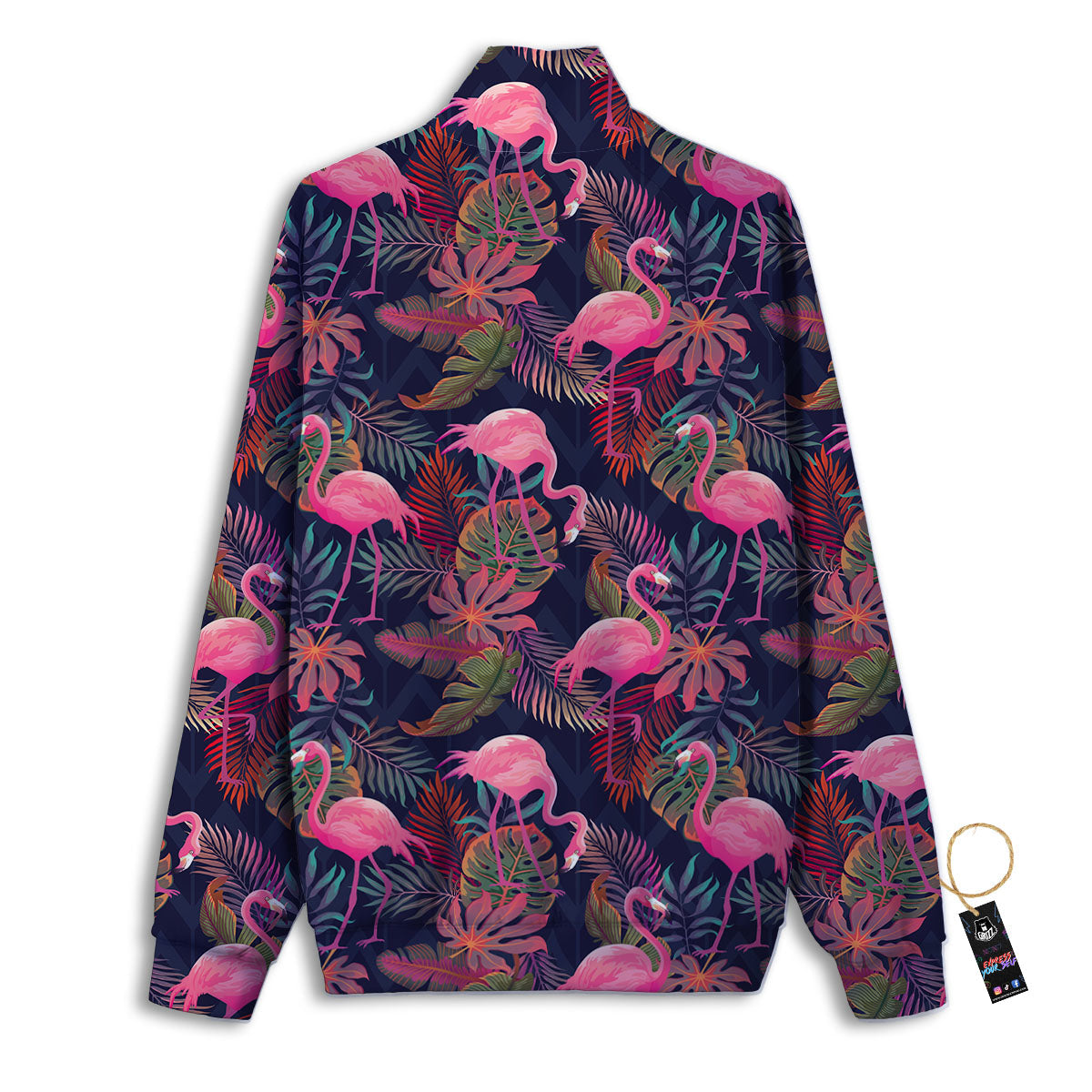 Flamingo Watercolor Print Pattern Track Jacket-grizzshop