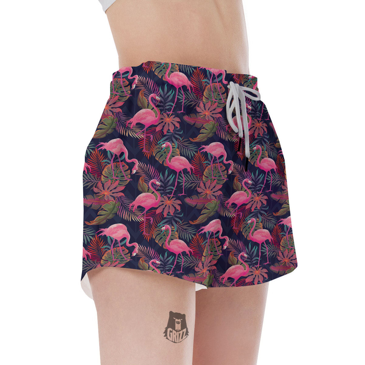 Flamingo Watercolor Print Pattern Women's Shorts-grizzshop