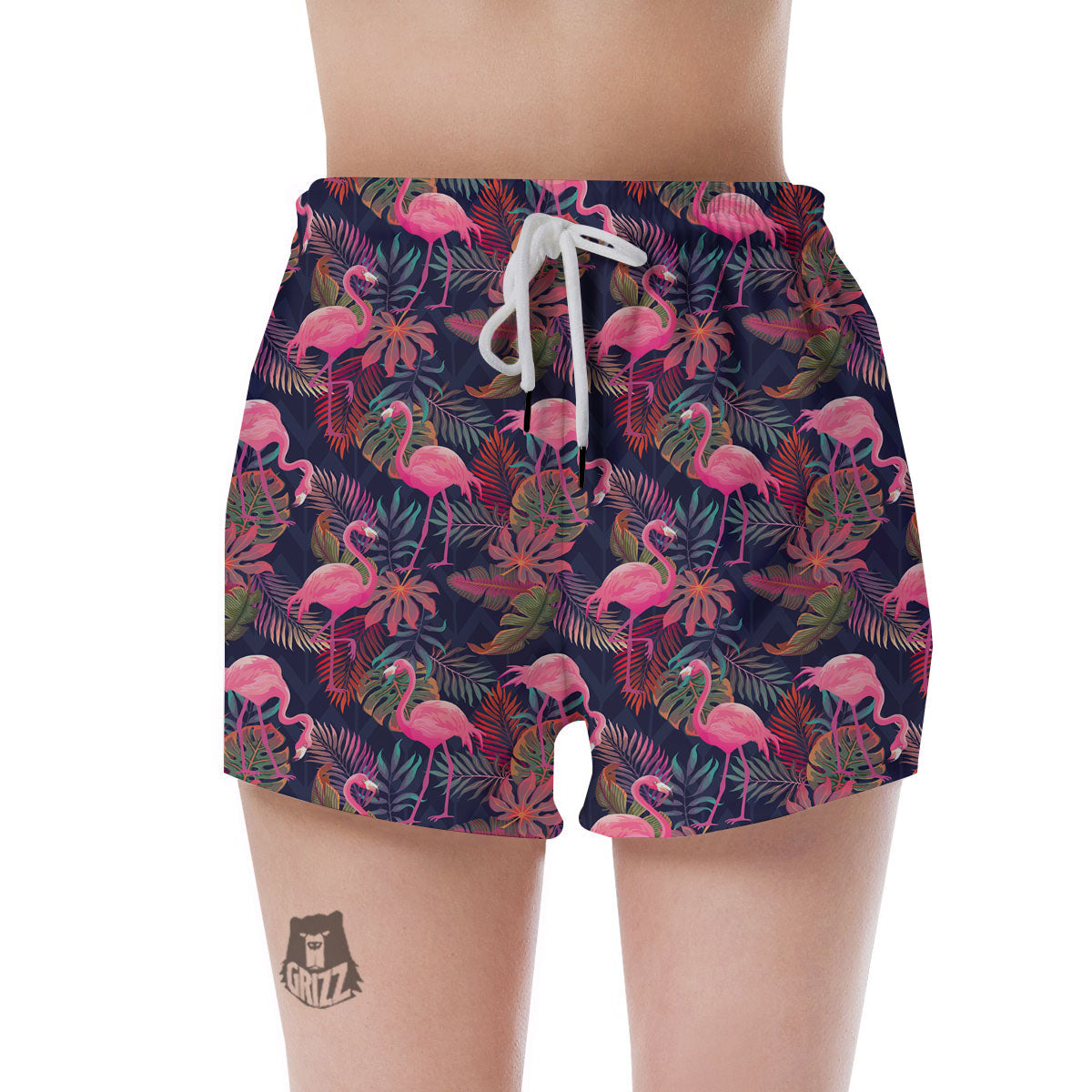 Flamingo Watercolor Print Pattern Women's Shorts-grizzshop